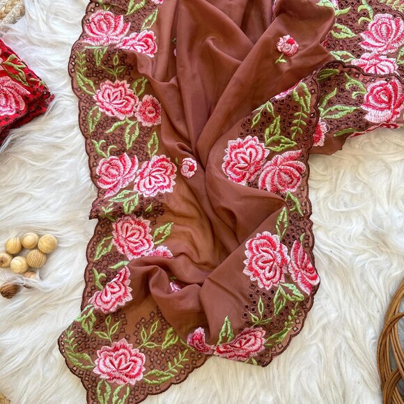 Organza silk--saree - Picture 8 of 11